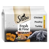 Sheba Fresh Choice in Gravy Mini Pouches 15 x 50g - Poultry Collection in Gravy