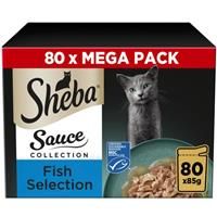 Sheba Pouches Sauce Collection 40 x 85g - Fish Selection in Gravy (40 x 85g)