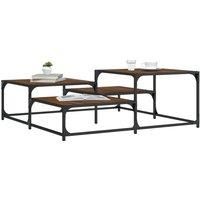 Coffee Table Brown Oak 107x107x40 cm Engineered Wood