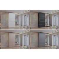 Venice Sliding One Full Mirror Door Wardrobe - 3 Colors & 4 Sizes