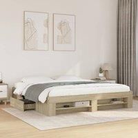 Bed Frame without Mattress Sonoma Oak 200x200 cm Engineered Wood
