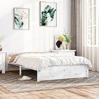 Bed Frame White Solid Wood 120x190 cm Small Double