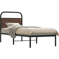 Bed Frame Without Mattress 75x190 cm Small Single Brown Oak Engineered Wood