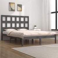 Bed Frame Grey Solid Wood Pine 200x200 cm