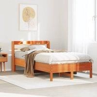Bed Frame without Mattress Wax Brown 100x200 cm Solid Wood Pine