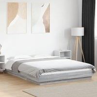 Bed Frame without Mattress Grey Sonoma 140x190 cm