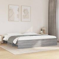 Bed Frame without Mattress Grey Sonoma 180x200 cm Super King Engineered Wood