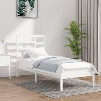 Bed Frame White Solid Wood 90x200 cm