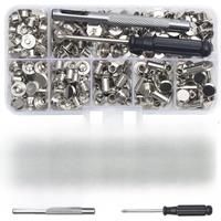 Chicago Screw Leather Rivets Assorted Screw Rivets M5 Chicago Binding Screws for Decorating PU Craft Belts(110PCS)A