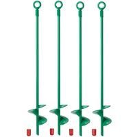 18in Ground Anchors Kit,Helix Earth Ground Anchor,Heavy Duty Shed Anchor Hook for Camping Tent,Canopies,Swing Sets,4Pcs