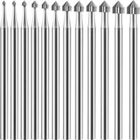 12Pc Cylinder Cone Shape Carving Burr Sets Jewelry Burr SetsShank Jewelry Making Stone Setting Burs