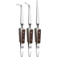 3Pcs Precision Reverse Tweezers Non-Conductive, Heat Resistant, Anti-Magnetic Pointed & Curved Tips