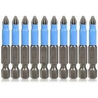 10 PCS Phillips Head Drill Bit Magnetic Phillips Screwdriver Bit Set Non-Slip Cross Head, 1/4 Inch Hex Shank 2Inch/50mm