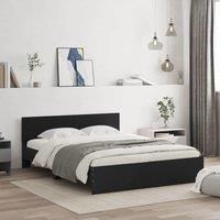 Bed Frame without Mattress Black 150x200 cm King Size
