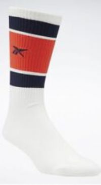 Reebok Classics Basketball Crew Socks 1 Pair UK 6.5-8 White/Red/Navy