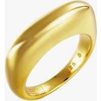 Gold Plated Sterling Silver Plain Curved Oblong Ring ELRG91924B180