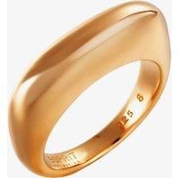 Rose Gold Plated Silver Plain Curved Oblong Ring ELRG91924C180
