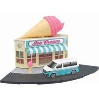 Bburago STREET FIRE BBURAGO CITY ICE CREAM SHOP Playset with Die-Cast Car - 1:43 Scale