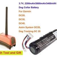 3.7V 2200mAh/2600mAh/3400mAh Dog Collar Battery for Garmin DC20, DC30, DC40, Astro System DC20, Astro 220,Astro 320