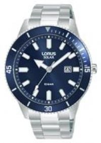 Lorus Men's Solar Silver Stainless Steel Bracelet Watch