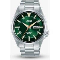 Lorus Mens Automatic Watch Green Dial Silver Bracelet RL421BX9