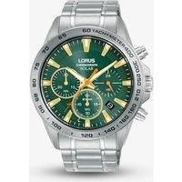 Lorus Watch RZ505AX9 Mens Chronograph  Green Dial Solar RRP £139.99