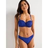 Dorina Madras Shimmer Light Padded Bandeau Bikini Top - Blue