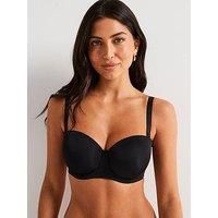 Dorina Michelle Light Padded Strapless Balcony Bra - Black
