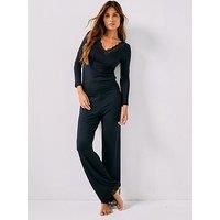 Dorina Doring Origins Lace Trim Pj Set - Black/Black