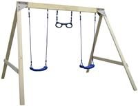 Sportspower Wooden Double Swing and Monkey Bar Set