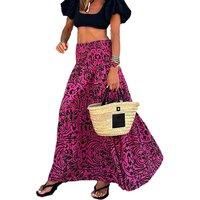 Women'S Long Summer Floral Skirt In 3 Sizes And 2 Styles - Pink