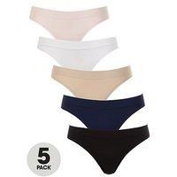 DORINA Women/'s ROSANNE-5PP D01751Z Knickers, Multicolour (Black/Pink/Blue/Nude/White Z69), 12 (Size: M 40/42) (Pack of 5)