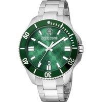 Silver Stainless Steel Green Dial Sport Watch