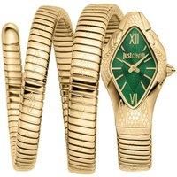 Just Cavalli Women's Snake Gold Color Case Dark Green Dial Gold Stainless Steel Watch