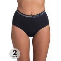 Dorina Women/'s Pack de 2 Culottes Menstruelles Ecomoon Super absorbantes Briefs, Noir/Noir, S Regular (Pack of 2)