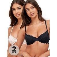 Dorina Rosa Recycled Lace Non Pad Bra (2 Pack) - Black/Pink