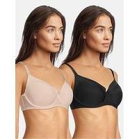 Dorina 2Pk Full Cup Eco Carmen Bra - Beige/Black