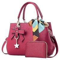 ACNCN PU Leather Women Fashion Handbags Ladies Shoulder Small Red+Card
