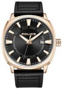 POLICE Undaunted Rose Gold Black Strap 5ATM Watch