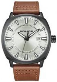 Police Urban Rebel Brown Faux Leather Strap Watch