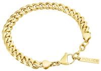 Police Long-Lasting Men/'s Stainless Steel Gold Cuban Chain Bracelet Stainless Steel 18.5cm