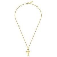 Police Men/'s Tacoma II Stainless Steel Gold Cross Adjustable Pendant Necklace 50cm