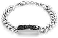 Police Mens Wire Black and Gold Plated Mesh Motif Bracelet