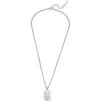 Police Mens Stainless Steel Motive Gun Wing Logo Tag Pendant Necklace