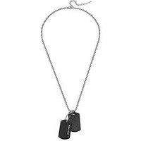 Police DUET BLACK PENDANTS WITH CHAIN NECKLACE FOR MEN - PEAGN0042001, One Size, Stainless Steel, No Gemstone