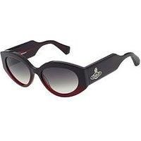 Vivienne Westwood Oval Cateye Sunglass - Dark Red Grad