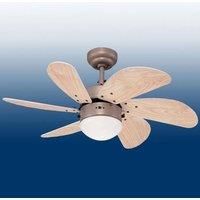 Westinghouse Lighting 78158 Turbo Swirl One 76 cm Six Indoor Ceiling Fan, Opal Frosted Glass, wood, Titanium Finish with Light Maple Blades