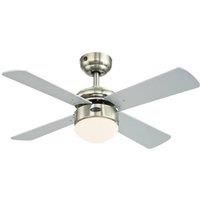 Westinghouse Lighting 72417 Colosseum 90 cm Brushed Nickel Indoor LED Ceiling Fan, Dimmable LED Light Kit with Opal Frosted Glass