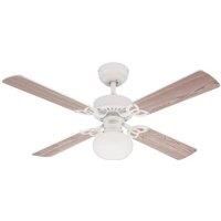 Westinghouse Ceiling Fans 72185 Vegas 105 cm Indoor Ceiling Fan, Light Kit with Opal Frosted Glass, White finish with reversible white/white washed Pine blades