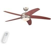 Latitude Run 132cm Trinity 5 Blade Ceiling Fan with Remote Latitude Run Finish: Light brown/Grey  - Size: 41cm H X 16cm W X 16cm D